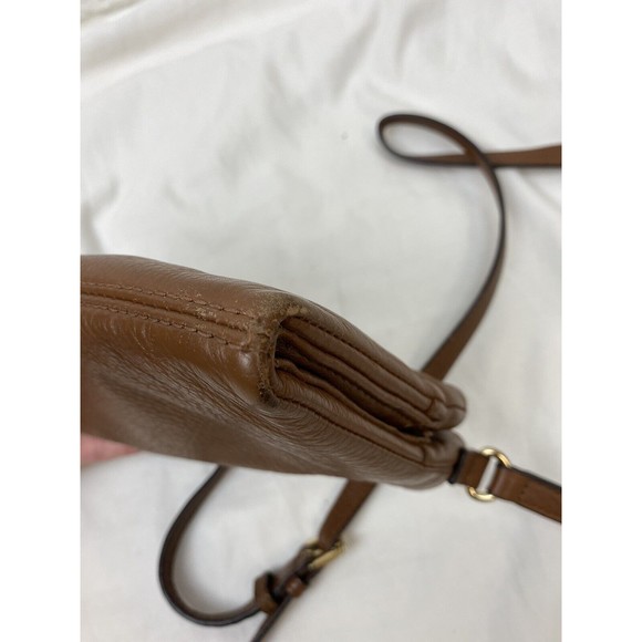 Michael kors Bifold Small Brown Pebbled Leather Crossbody Shoulder Handbag Card - Picture 13 of 16